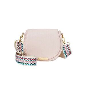 Bag Bar small Crossbody Saddle Bag Handbag tribal strap w two straps cream